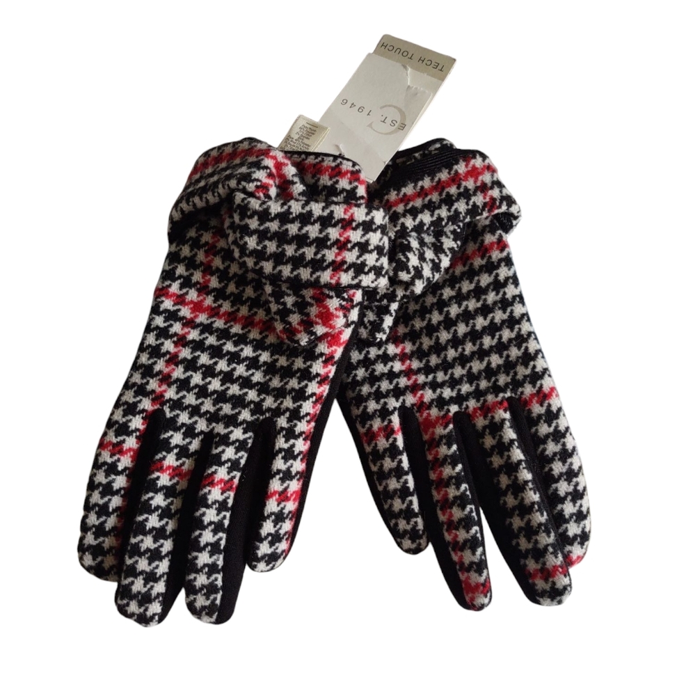 Cest. 1946 OS Houndstooth Tech Touch Plaid Gloves